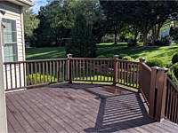 <b>Trex Select Woodland Brown Decking with Trex Vintage Lantern Composite Railing</b>